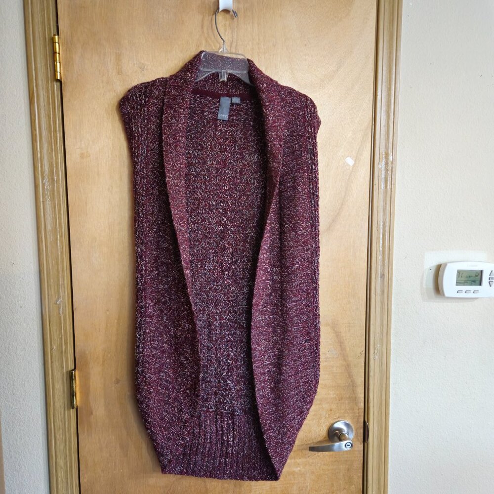 Quinn S/P Open Sweater Cardigan Varigated Maroon
